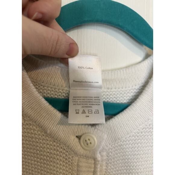 Hanna Andersson White Button Cardigan Size 4 Cotton Fall Winter Sweater - Picture 5 of 6